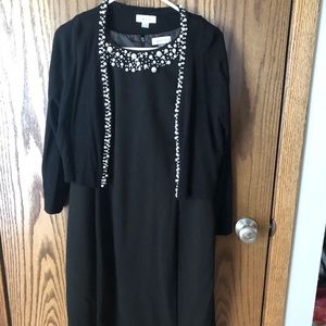 Black Calvin Klein dress and sweater set